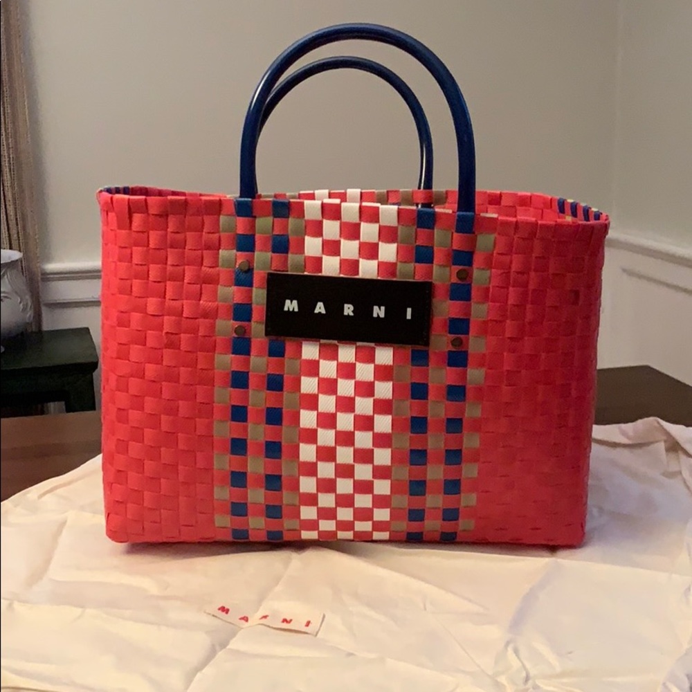 Marni Market woven shopping bag